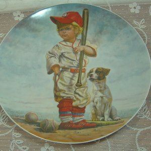 Vintage collector plate "The Big Leaguer" by Gregory Perillo